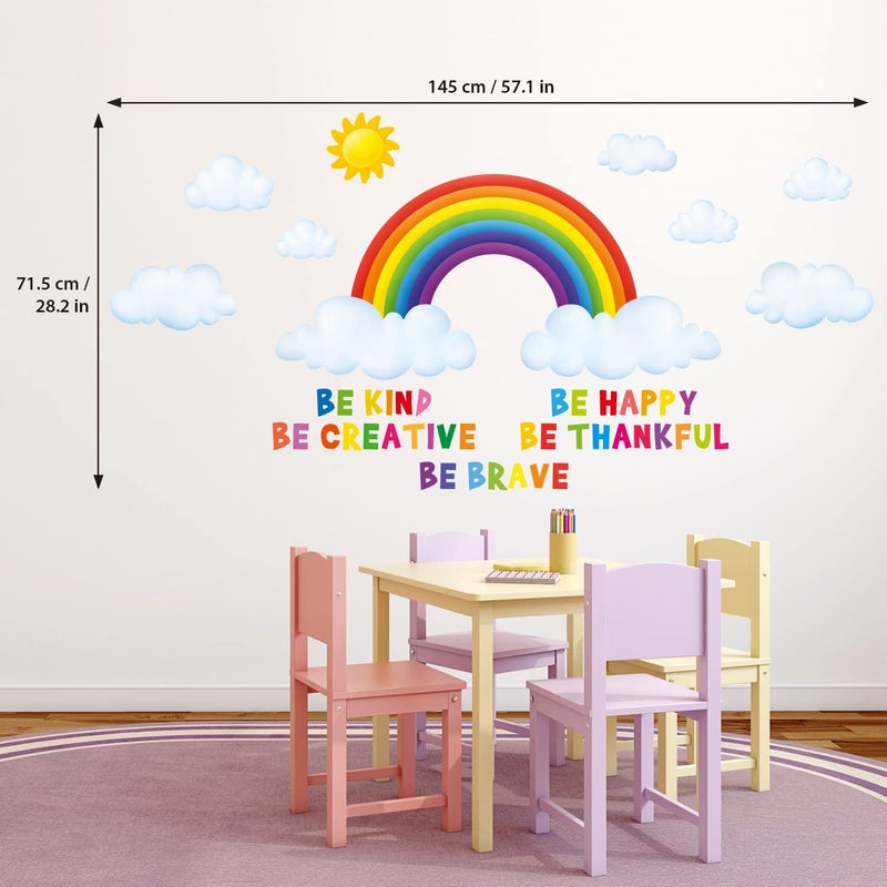DECOWALL SG-1713 Rainbow and Clouds Kids Wall Stickers Wall Decals Peel and Stick Removable Wall Stickers for Kids Nursery Bedroom Living Room d?cor - Image 5